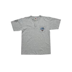 Vintage Harley Davidson Button Up Chest Pocket T-Shirt - Cotton Tee Logo‎ - L